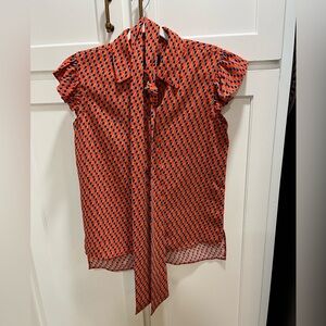 Juicy Couture flutter sleeve top with neck tie like new size small